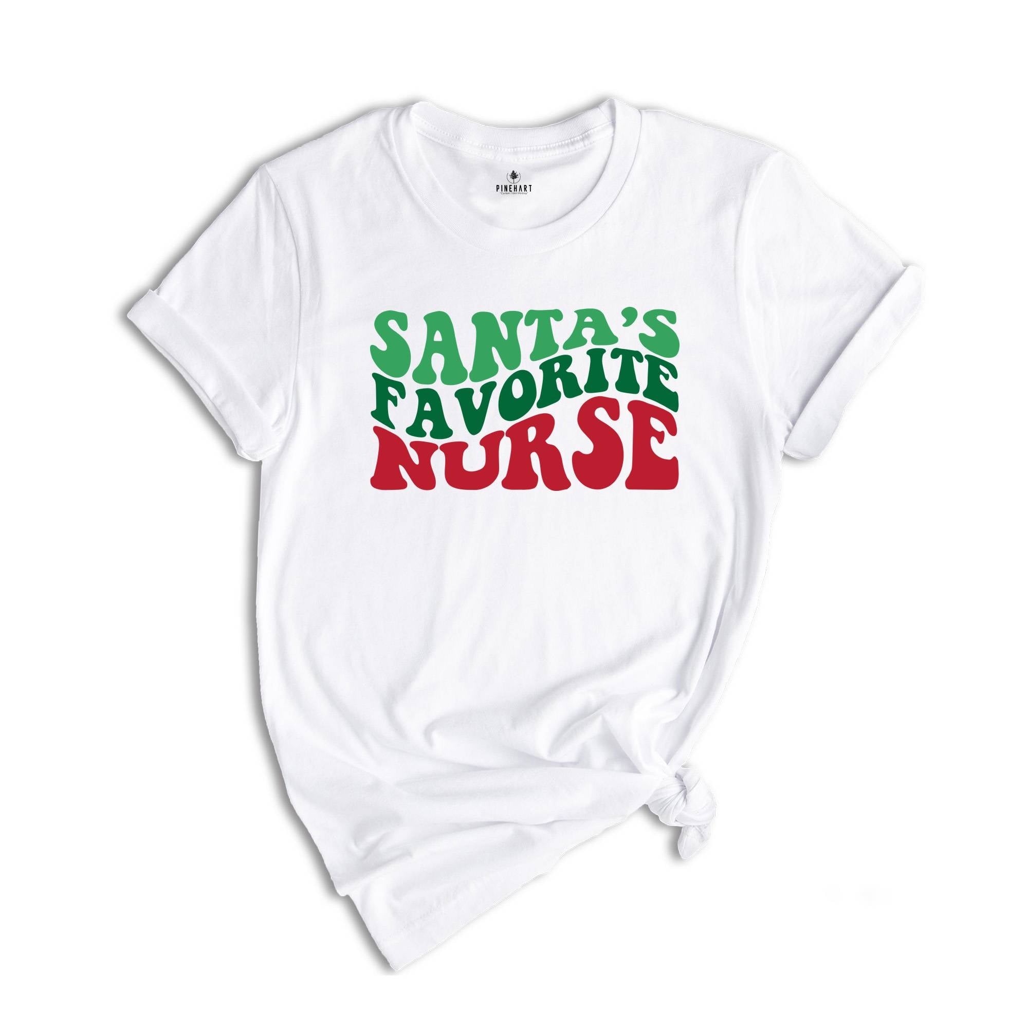 Santa's Favorite Nurse T-Shirt, Christmas Nurse Tee, Gift For Nurse, Chrıstmas Costume, Nurse Life Shirt, Medical Worker Christmas