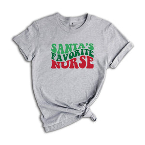 Santa's Favorite Nurse T-Shirt, Christmas Nurse Tee, Gift For Nurse, Chrıstmas Costume, Nurse Life Shirt, Medical Worker Christmas