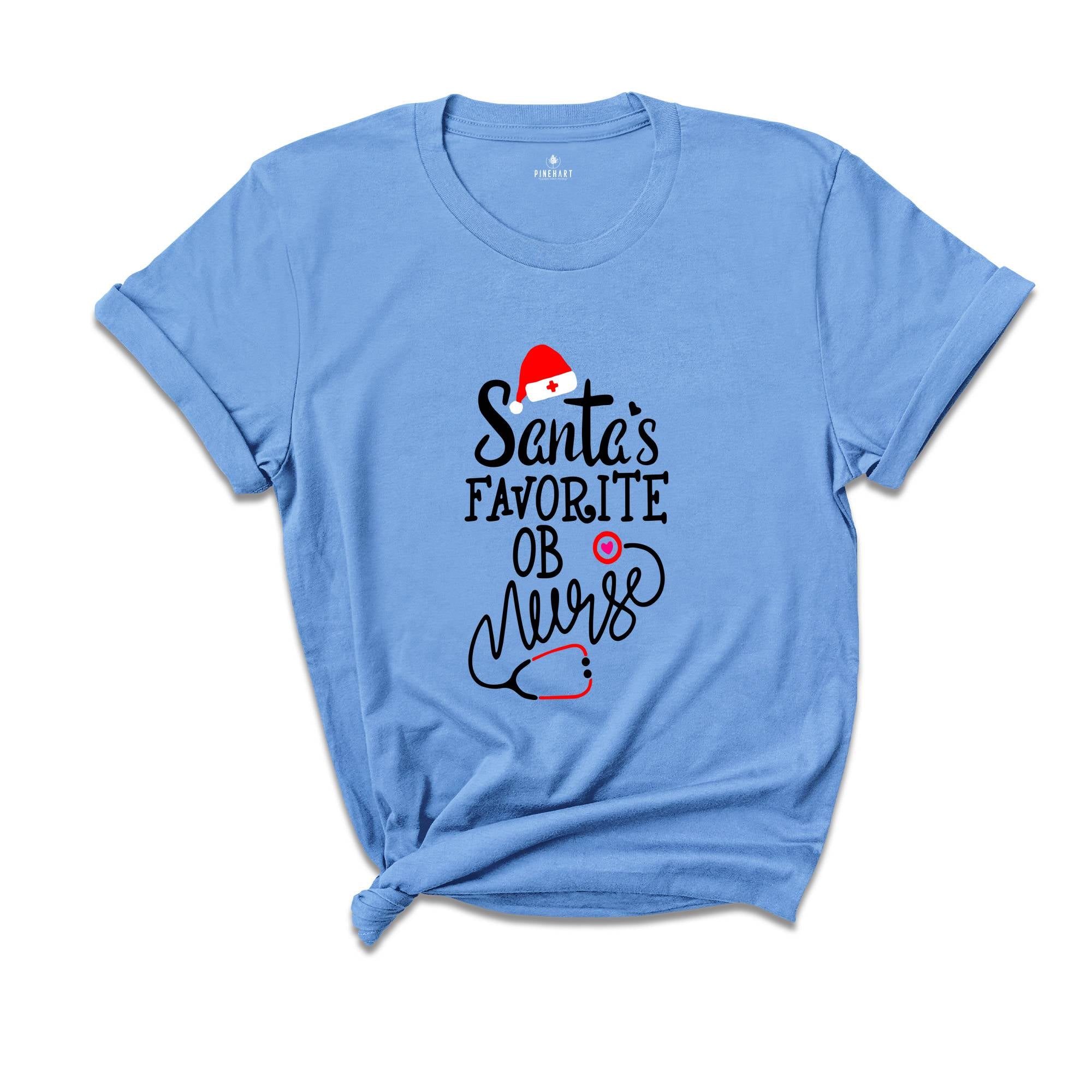 Santa's Favorite OB Nurse T-Shirt, Cute Christmas Gift For Nurse, Obstetrical Nurse Shirt, Lovely Nurse Tee
