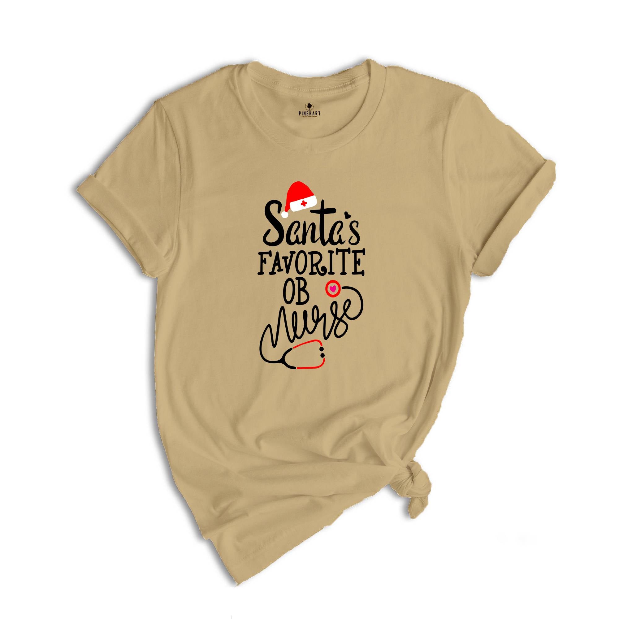 Santa's Favorite OB Nurse T-Shirt, Cute Christmas Gift For Nurse, Obstetrical Nurse Shirt, Lovely Nurse Tee