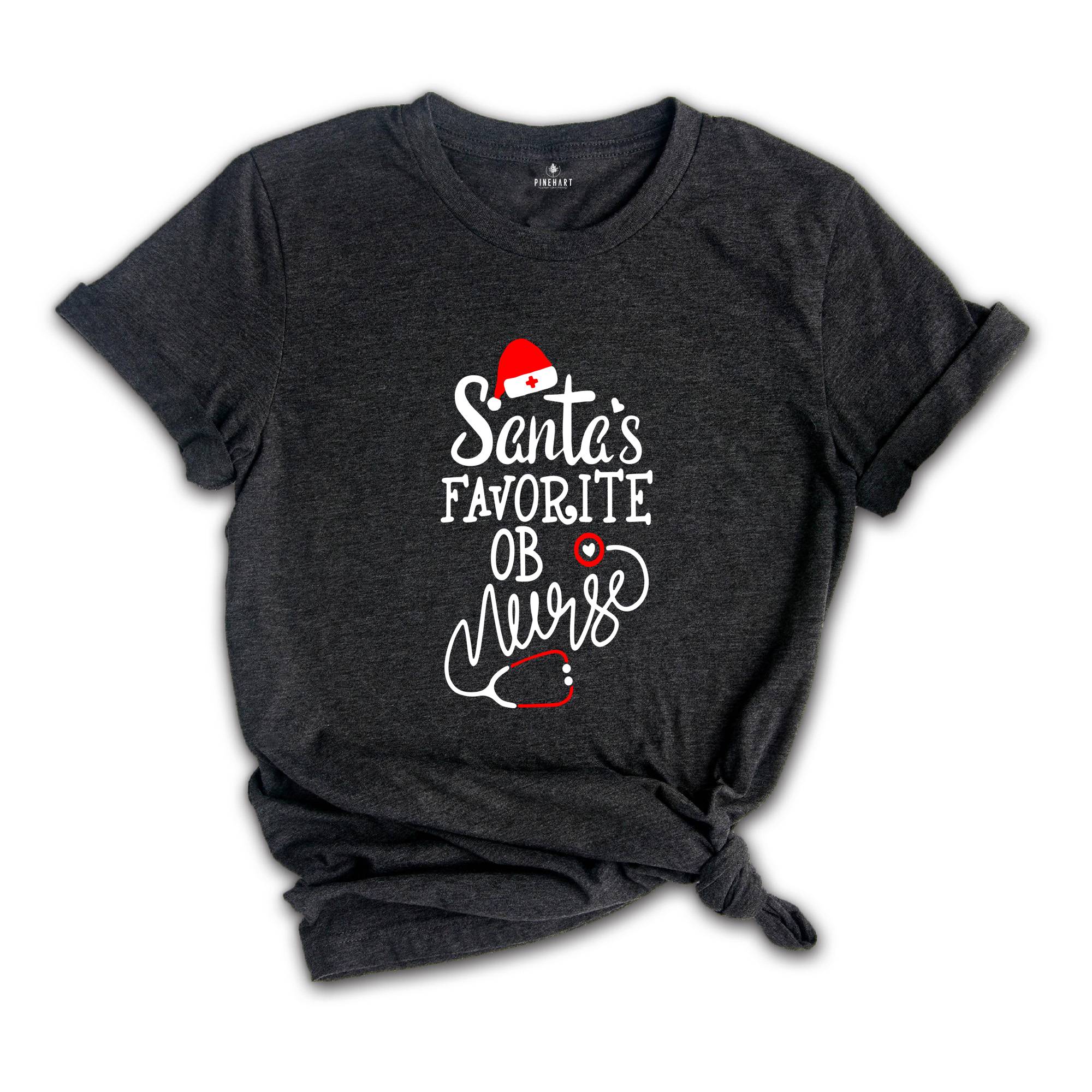 Santa's Favorite OB Nurse T-Shirt, Cute Christmas Gift For Nurse, Obstetrical Nurse Shirt, Lovely Nurse Tee