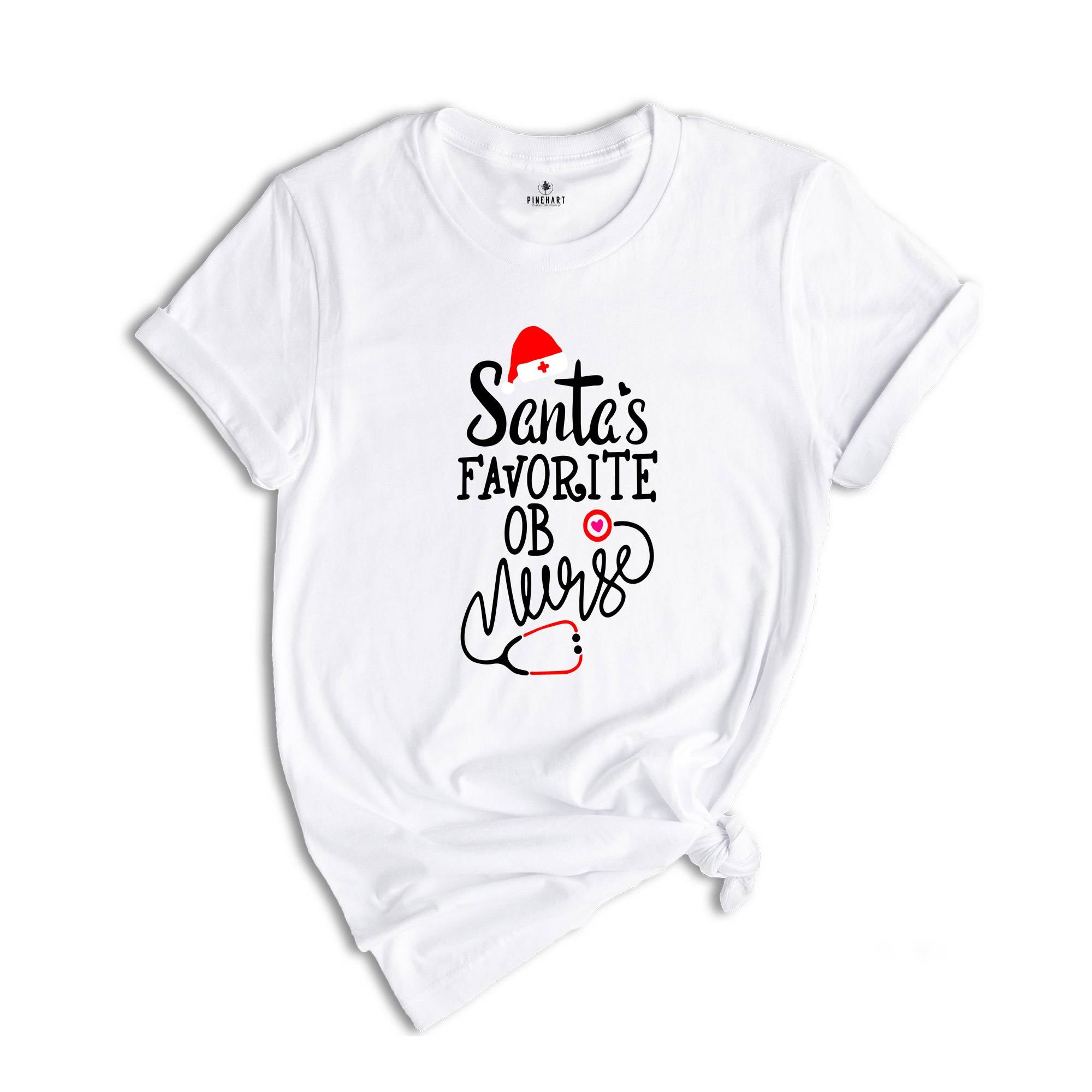 Santa's Favorite OB Nurse T-Shirt, Cute Christmas Gift For Nurse, Obstetrical Nurse Shirt, Lovely Nurse Tee