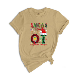 Santa's Favorite OT Occupational Therapist Shirt, Occupational Therapist Christmas Shirt, Occupational Therapist Shirt,Special Education Tee