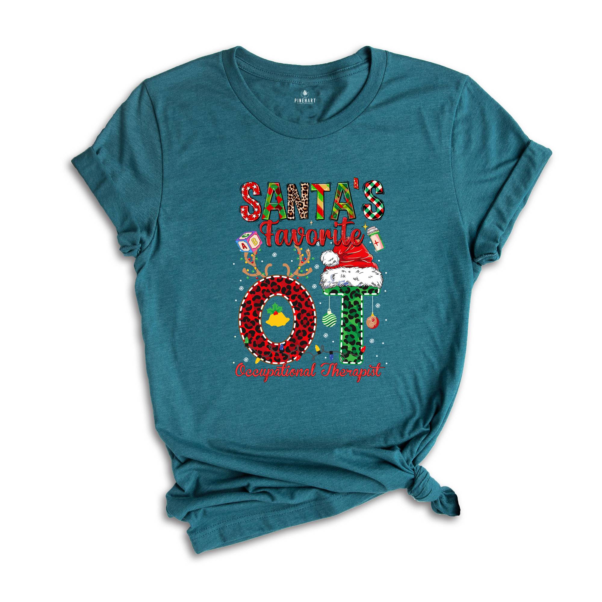 Santa's Favorite OT Occupational Therapist Shirt, Occupational Therapist Christmas Shirt, Occupational Therapist Shirt,Special Education Tee