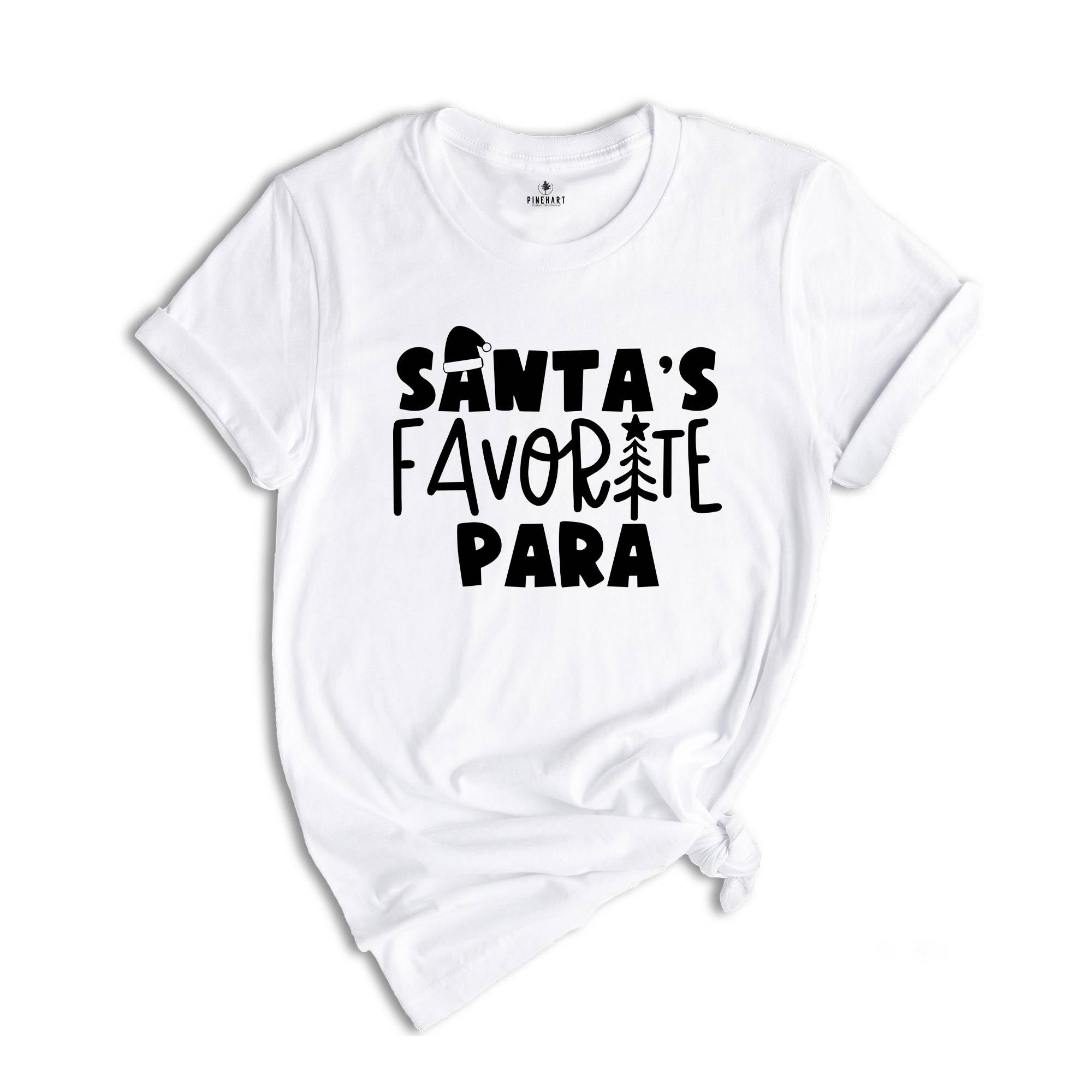 Santa's Favorite Para Tee, Funny Christmas Shirt, Para Holiday T-Shirt, Teacher Matching Apparel, Paraprofessional Gift