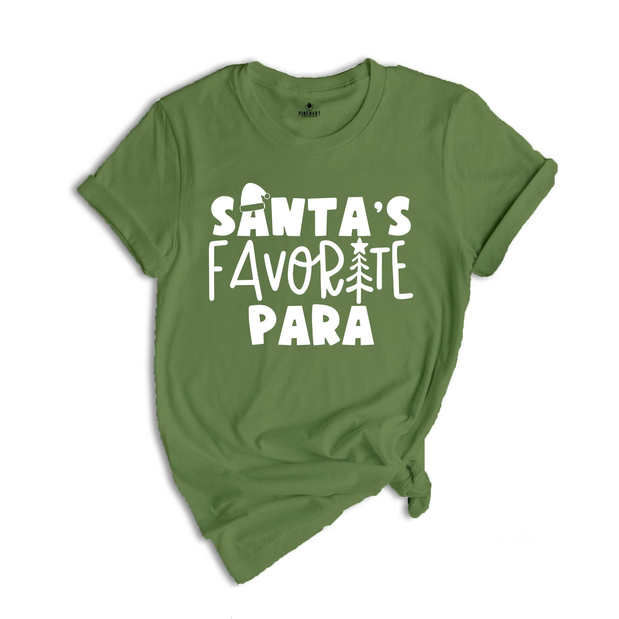 Santa's Favorite Para Tee, Funny Christmas Shirt, Para Holiday T-Shirt, Teacher Matching Apparel, Paraprofessional Gift
