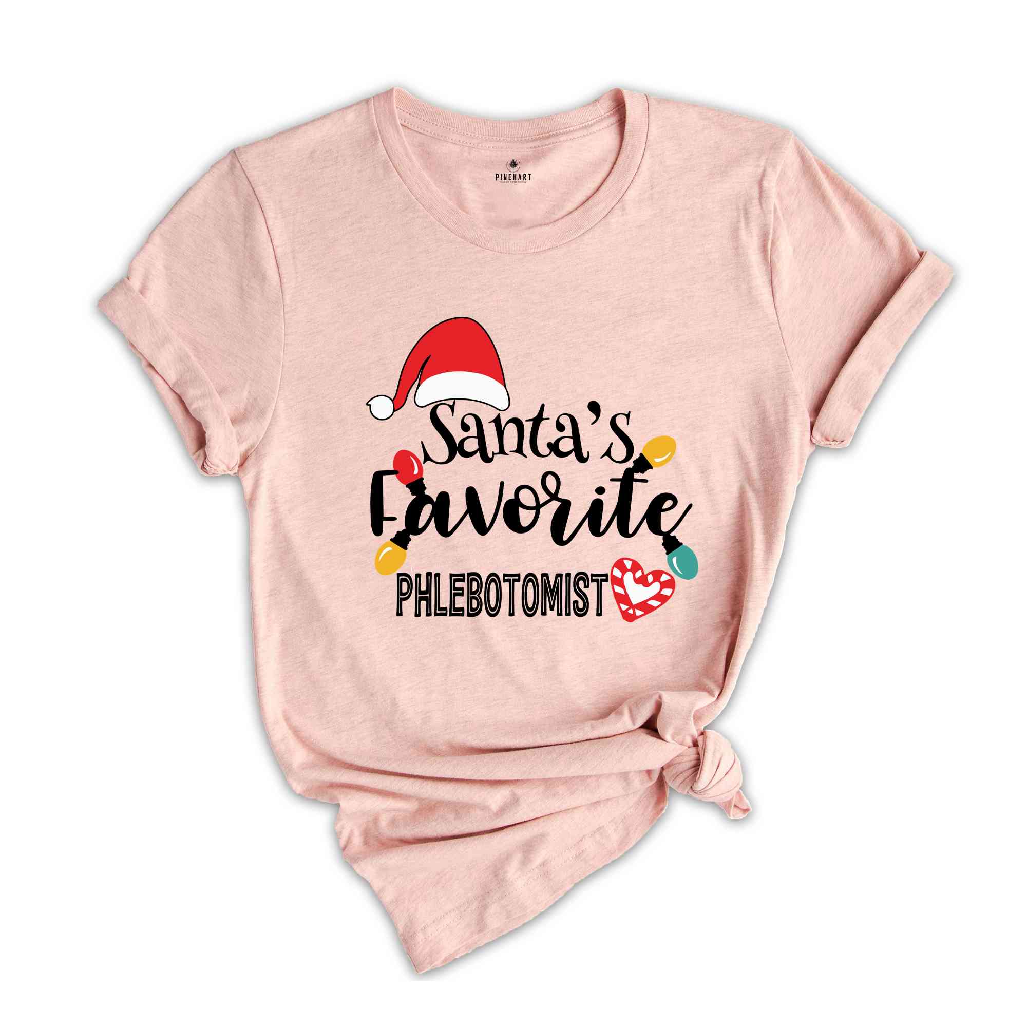 Santa's Favorite Phlebotomist T-Shirt, Phlebotomy Nurse Christmas Shirt, Ugly Christmas Phlebotomy Technologist Tee, Phlebotomist Nurse