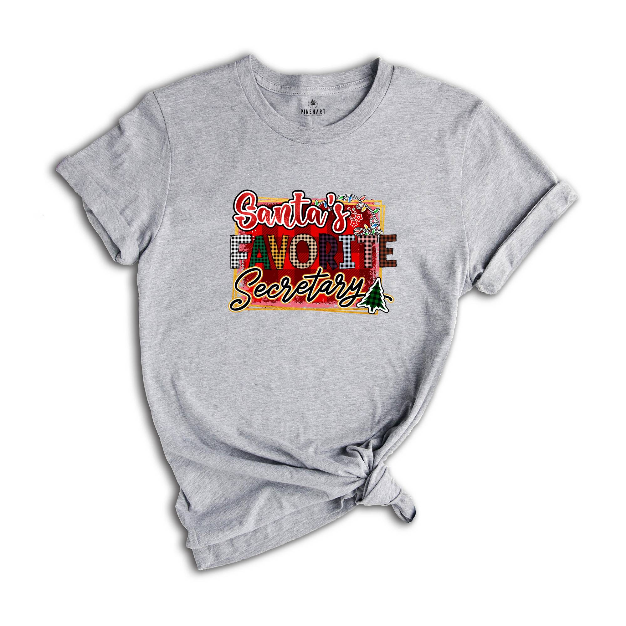 Santa's Favorite Secretary T-Shirt, Secretary Christmas Shirt, Secretary Gift, Office Squad Shirt, Office Staff Shirt