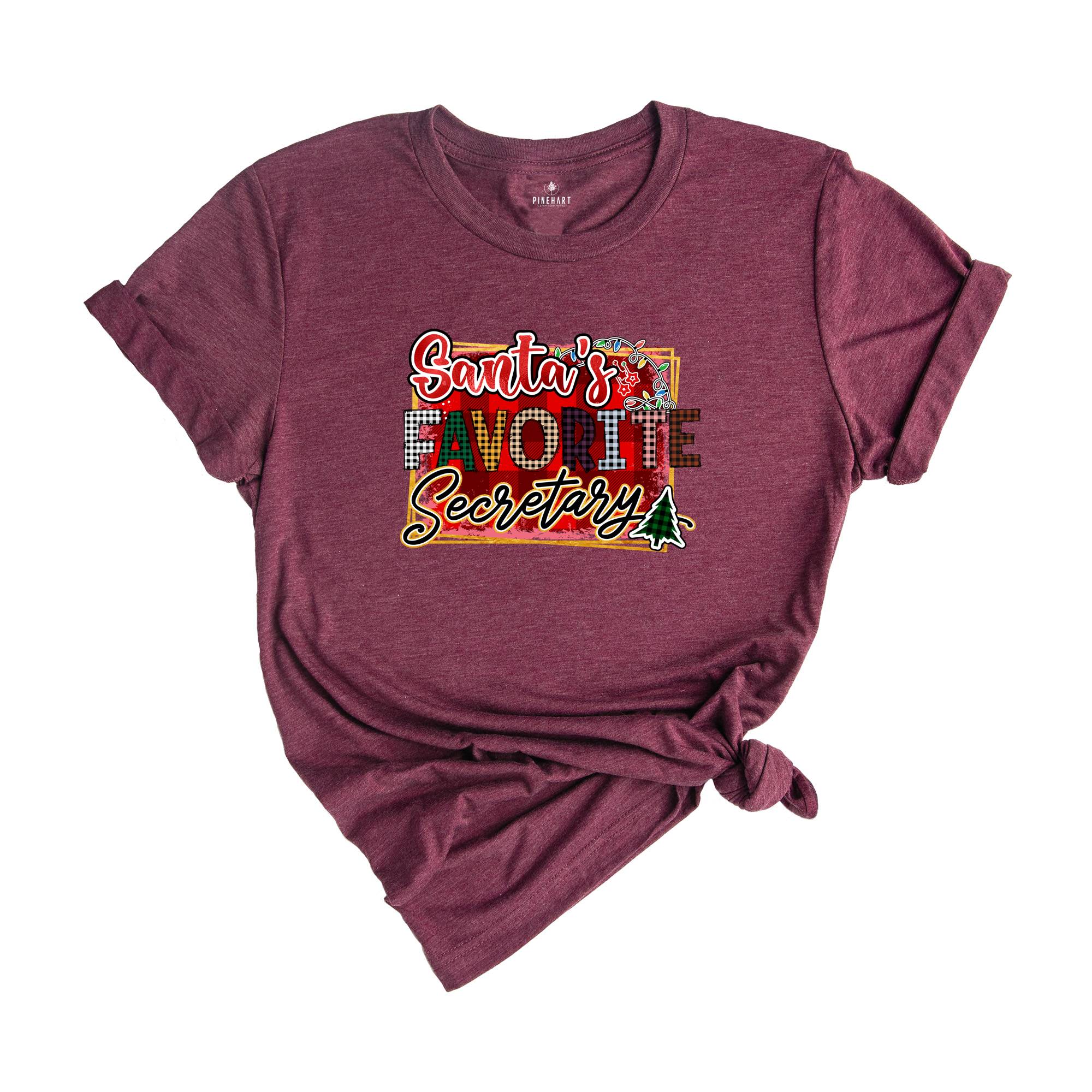 Santa's Favorite Secretary T-Shirt, Secretary Christmas Shirt, Secretary Gift, Office Squad Shirt, Office Staff Shirt