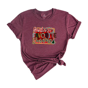 Santa's Favorite Secretary T-Shirt, Secretary Christmas Shirt, Secretary Gift, Office Squad Shirt, Office Staff Shirt