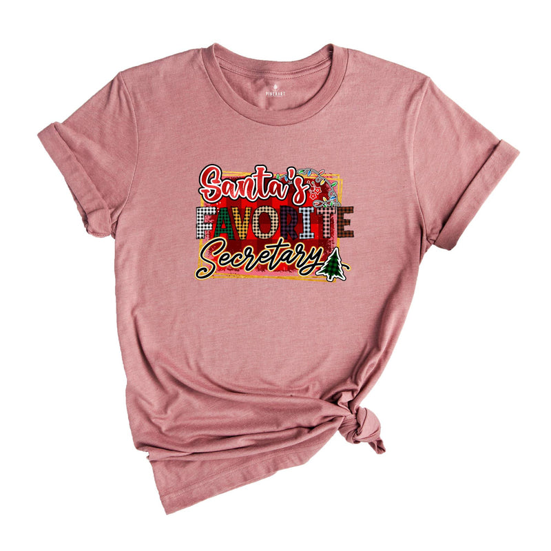 Santa's Favorite Secretary T-Shirt, Secretary Christmas Shirt, Secretary Gift, Office Squad Shirt, Office Staff Shirt
