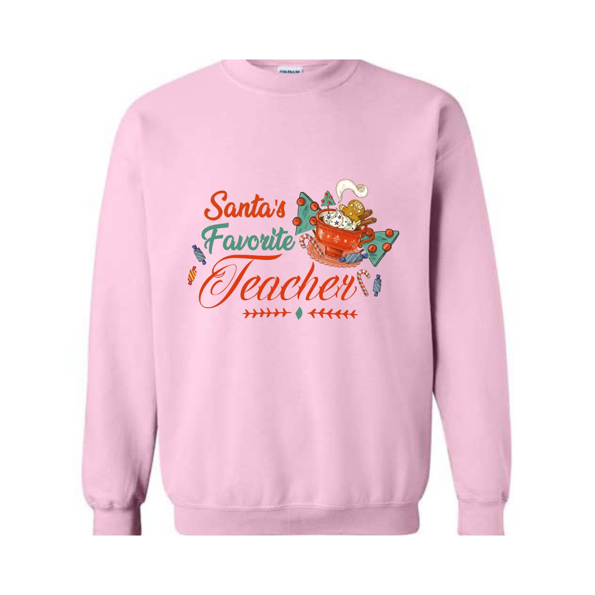 Santa's Favorite Teacher Christmas Shirt, Christmas Teacher Sweatshirt, Santa's Favorite Teacher Sweatshirt, Cute Teacher Christmas Sweater.