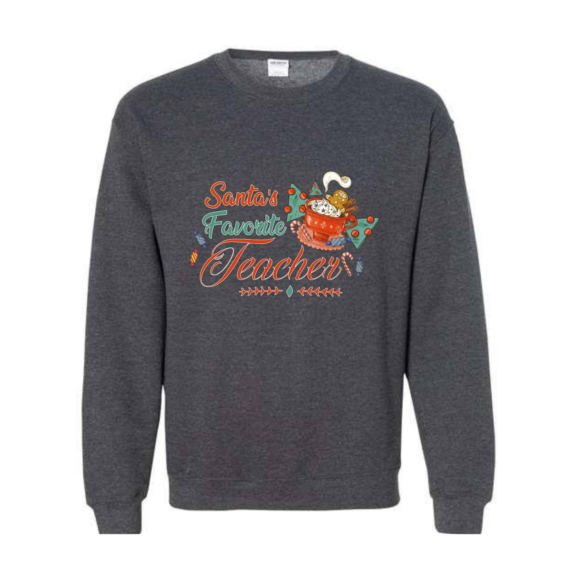 Santa's Favorite Teacher Christmas Shirt, Christmas Teacher Sweatshirt, Santa's Favorite Teacher Sweatshirt, Cute Teacher Christmas Sweater.