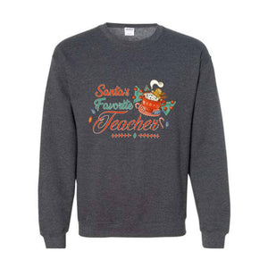 Santa's Favorite Teacher Christmas Shirt, Christmas Teacher Sweatshirt, Santa's Favorite Teacher Sweatshirt, Cute Teacher Christmas Sweater.