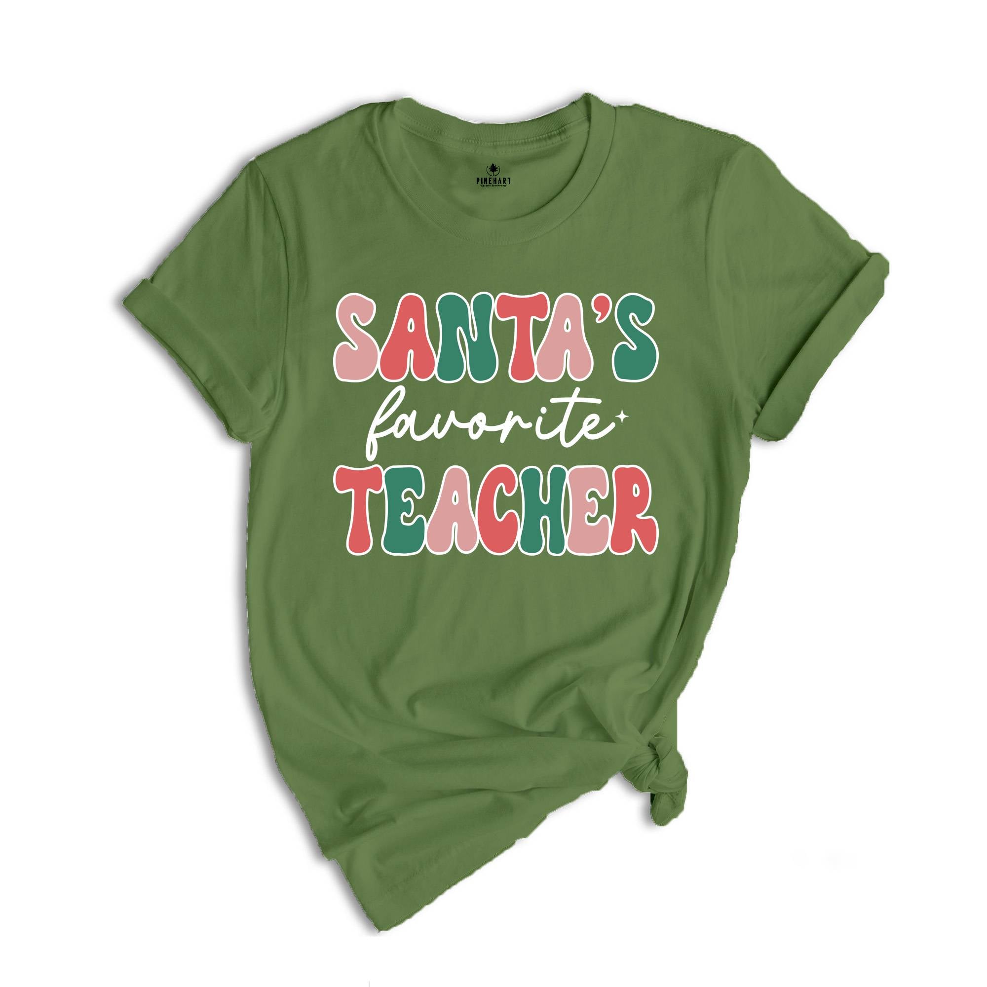 Santa's Favorite Teacher Shirt, Teacher Appreciation, Gift for Teacher, Cute Christmas Tee, Teacher Life Shirt, Teacher Sweatshirt