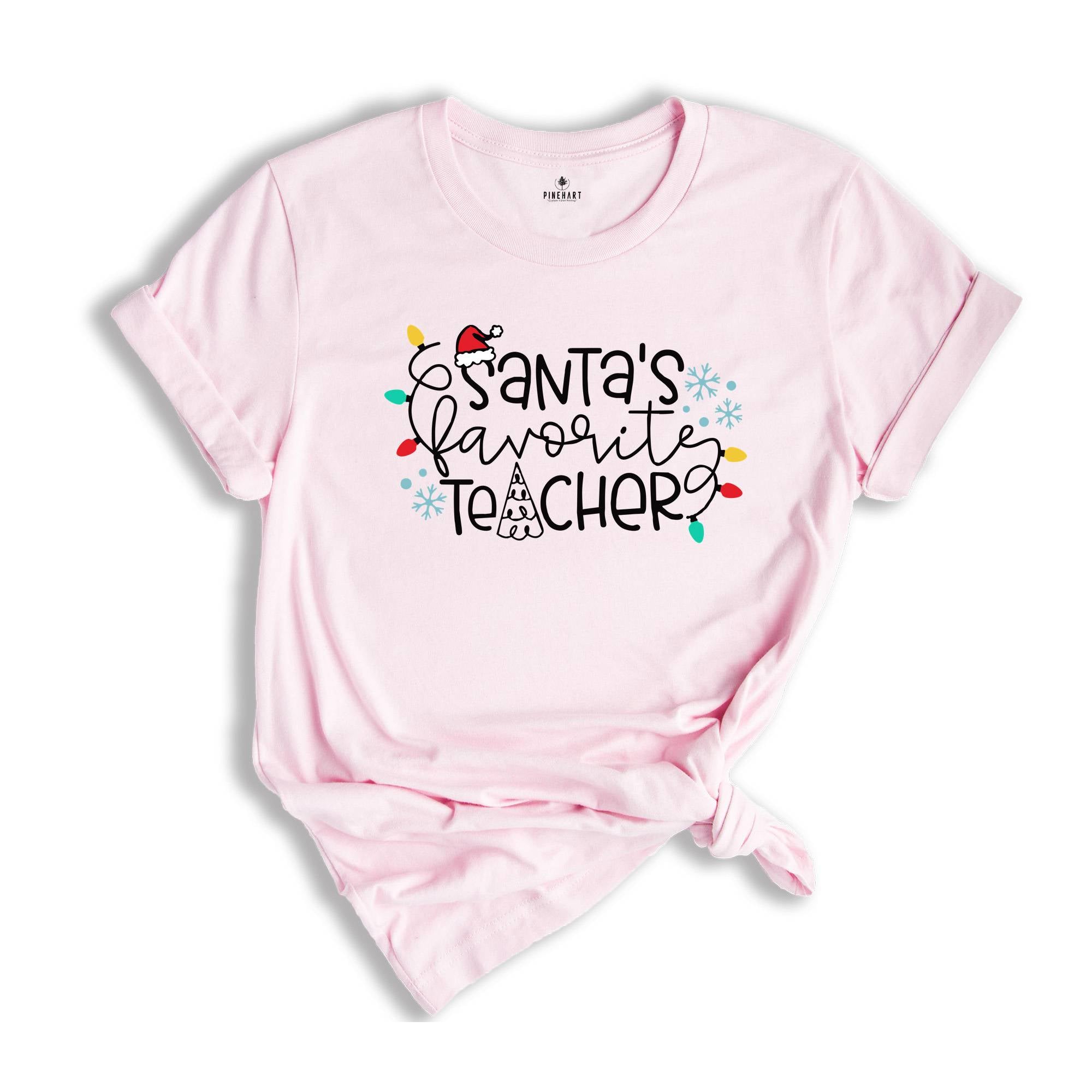 Santa's Favorite Teacher Shirt, Christmas Teacher T-Shirt, Teacher Holiday Shirt, Santa Teacher Shirt, Christmas Party Shirt