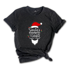 Santa's Favorite Teacher Shirt, Christmas Teacher T-Shirt, Teacher Holiday Shirt, Santa Teacher Shirt, Christmas Party Shirt