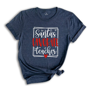 Santa's Favorite Teacher Shirt, Christmas Tree Shirt, Happy Xmas, Christmas Party Shirt, Education Christmas Shirt, School Christmas Tee