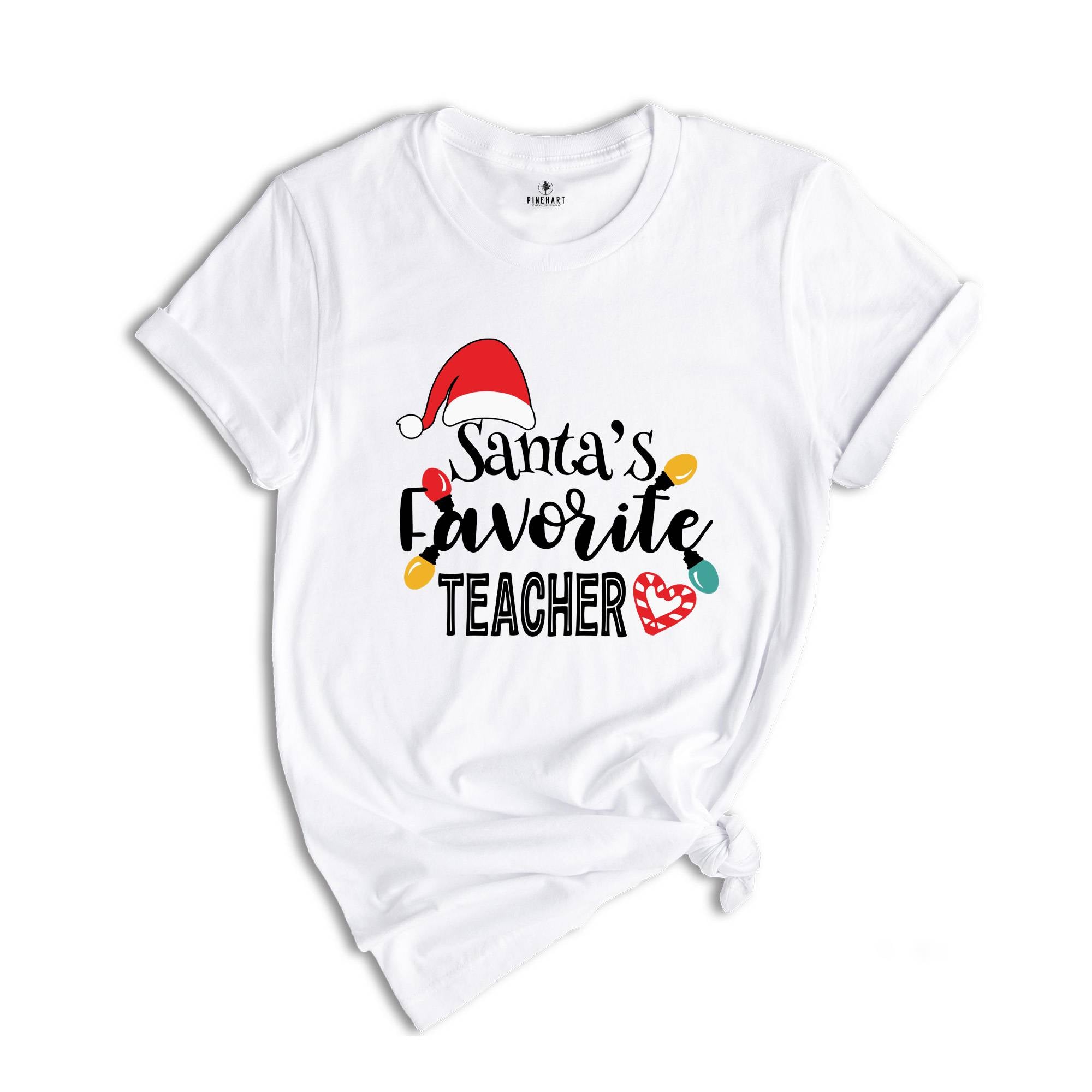 Santa's Favorite Teacher T-Shirt, Teacher Christmas Gift Shirt, Teacher Gift, Teacher Life Tee, Xmas Gift, Christmas Teacher Tee