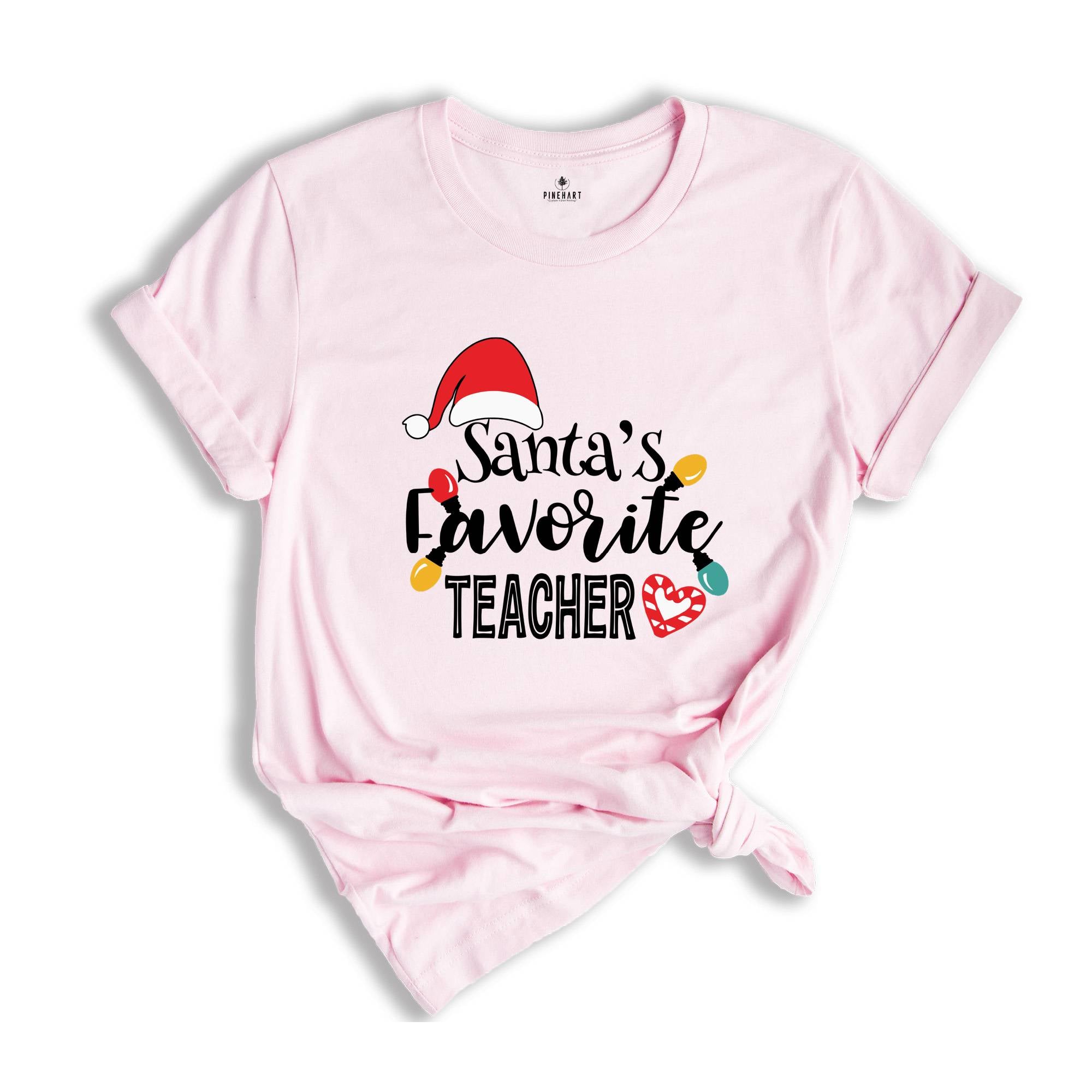 Santa's Favorite Teacher T-Shirt, Teacher Christmas Gift Shirt, Teacher Gift, Teacher Life Tee, Xmas Gift, Christmas Teacher Tee