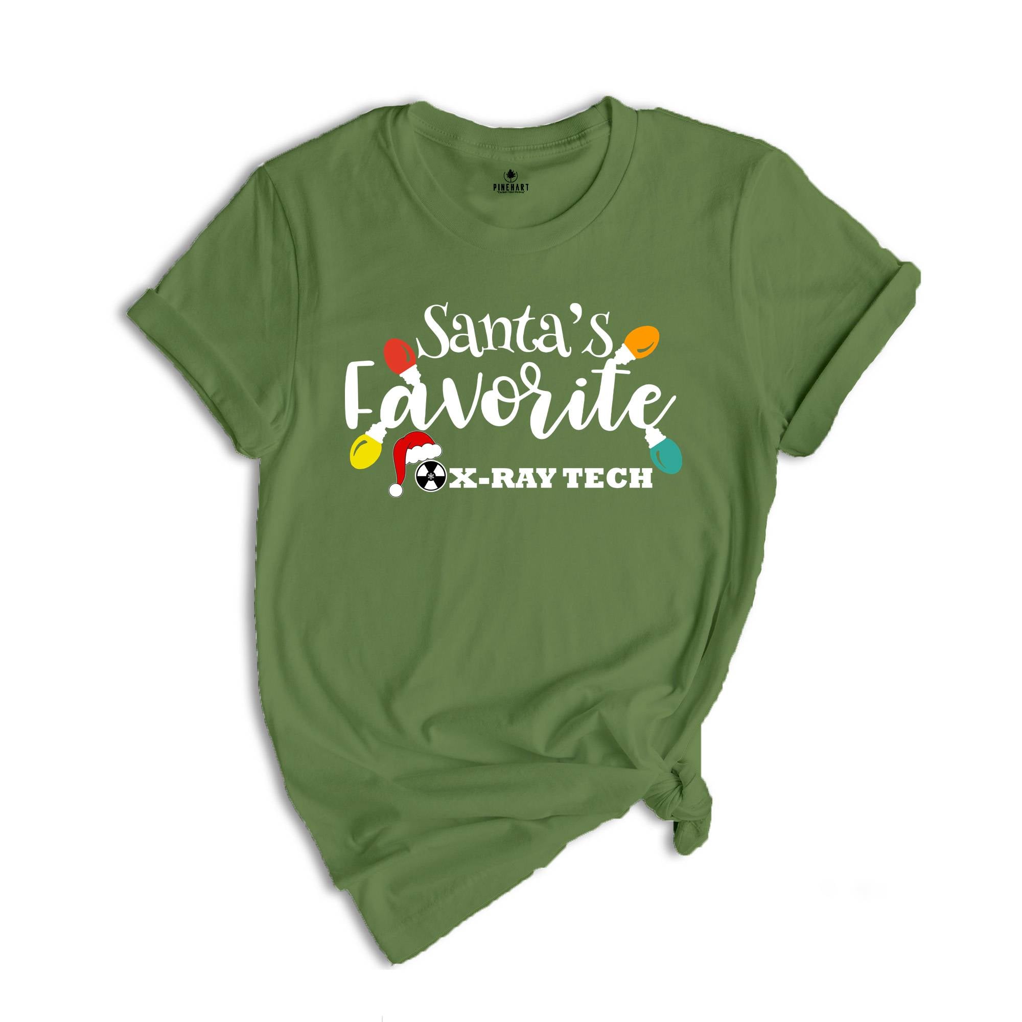 Santa's Favorite X-Ray Tech Shirt, Radiology Tech Tee, Xray Tech Shirt, Radiology Technician, Christmas Nurse Gift