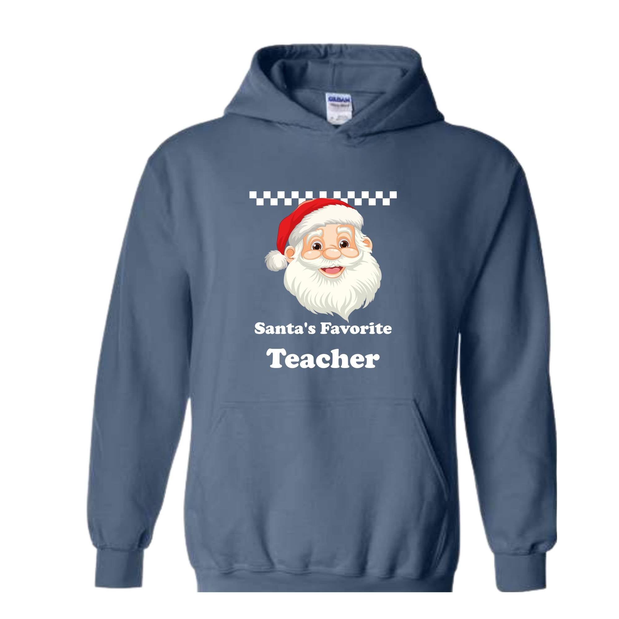 Santa's Favourite Teacher Sweatshirt, Favourite Teacher Gift, Santa Sweatshirt, Teacher Christmas Sweatshirt, Teacher Xmas Gift