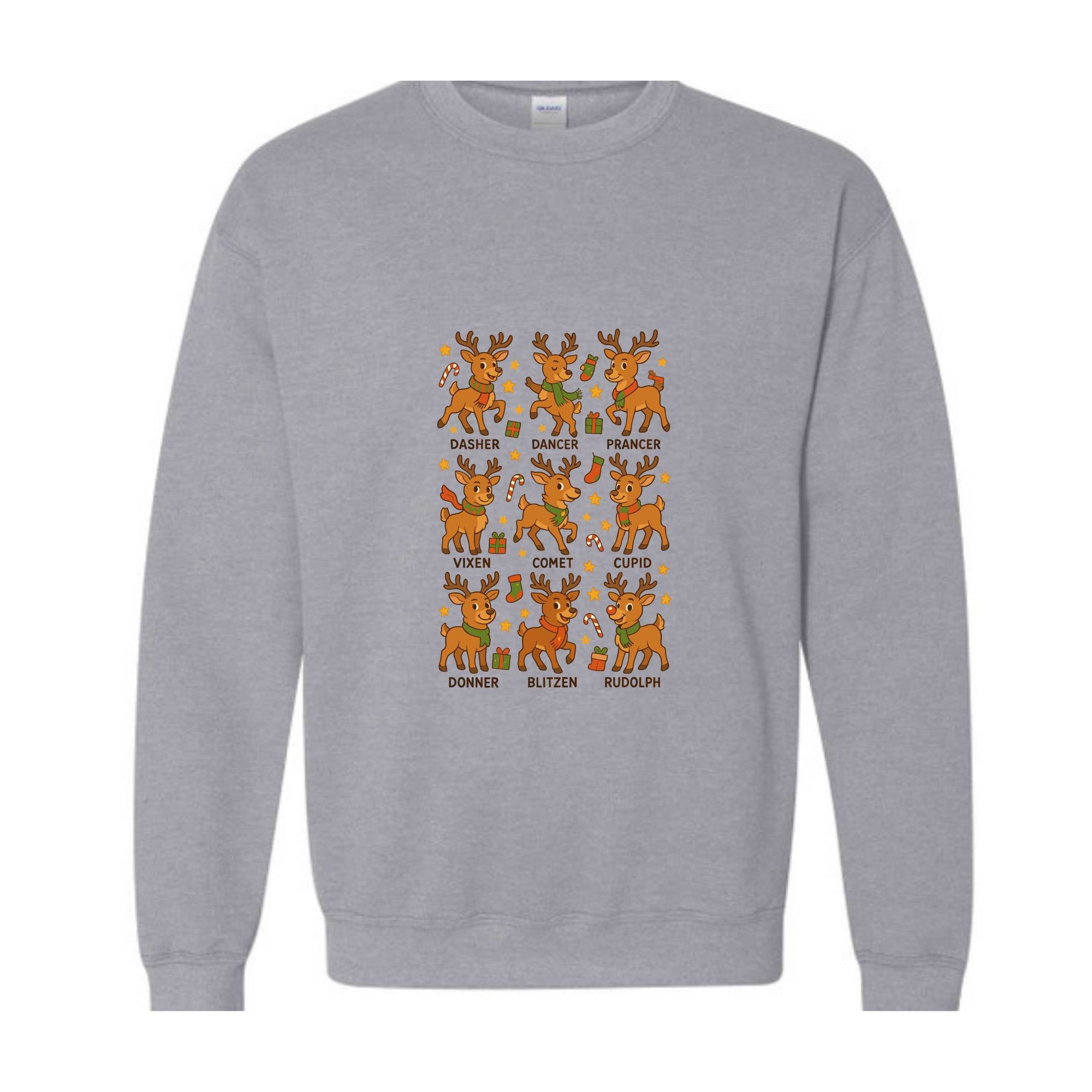 Santa’s Reindeer Sweatshirt, Cute Holiday Reindeer Tee, Christmas Hoodie, Gift For Lovers, Festive Reindeer Hoodie, Mama Hoodie