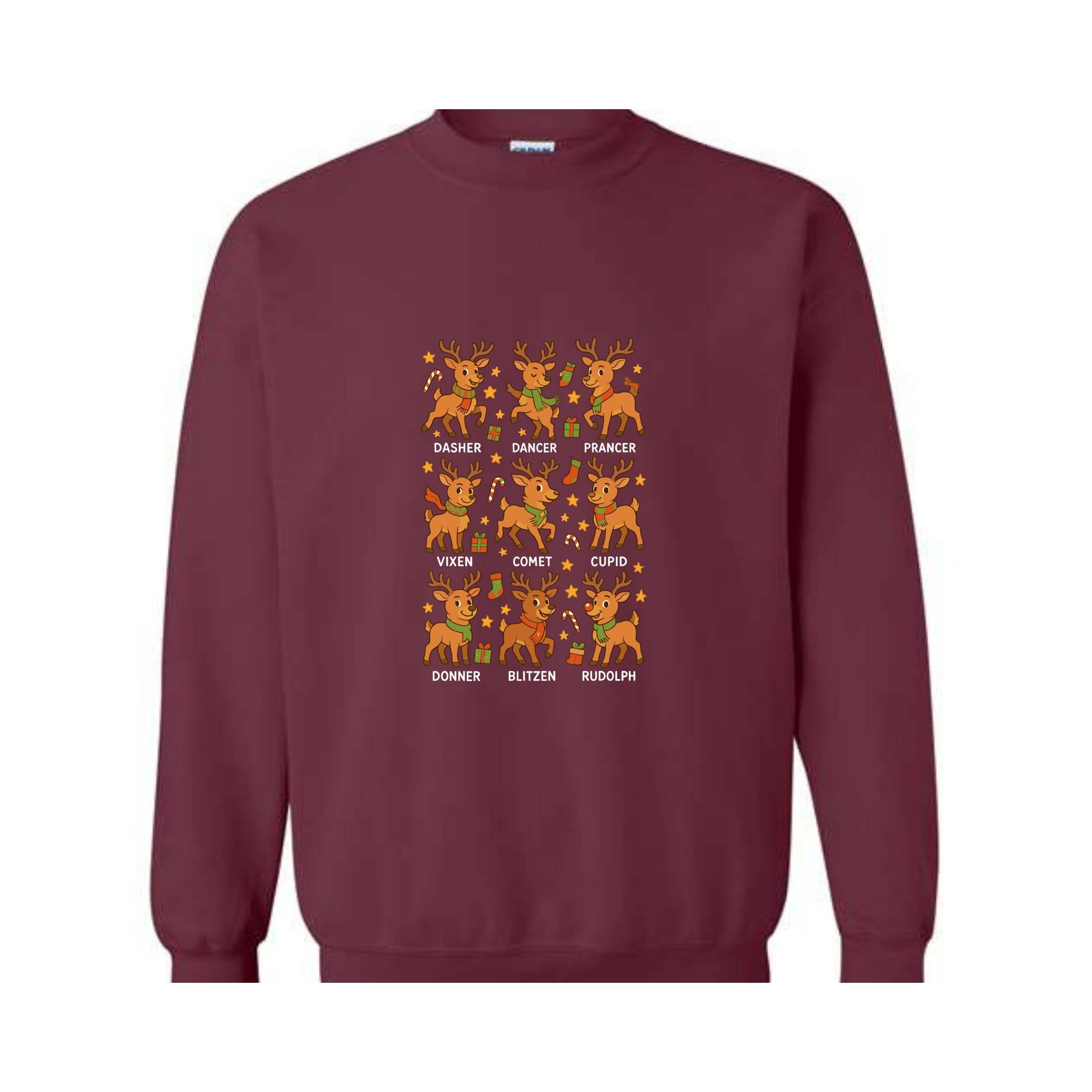 Santa’s Reindeer Sweatshirt, Cute Holiday Reindeer Tee, Christmas Hoodie, Gift For Lovers, Festive Reindeer Hoodie, Mama Hoodie
