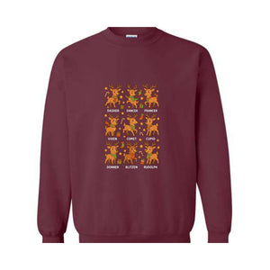 Santa’s Reindeer Sweatshirt, Cute Holiday Reindeer Tee, Christmas Hoodie, Gift For Lovers, Festive Reindeer Hoodie, Mama Hoodie