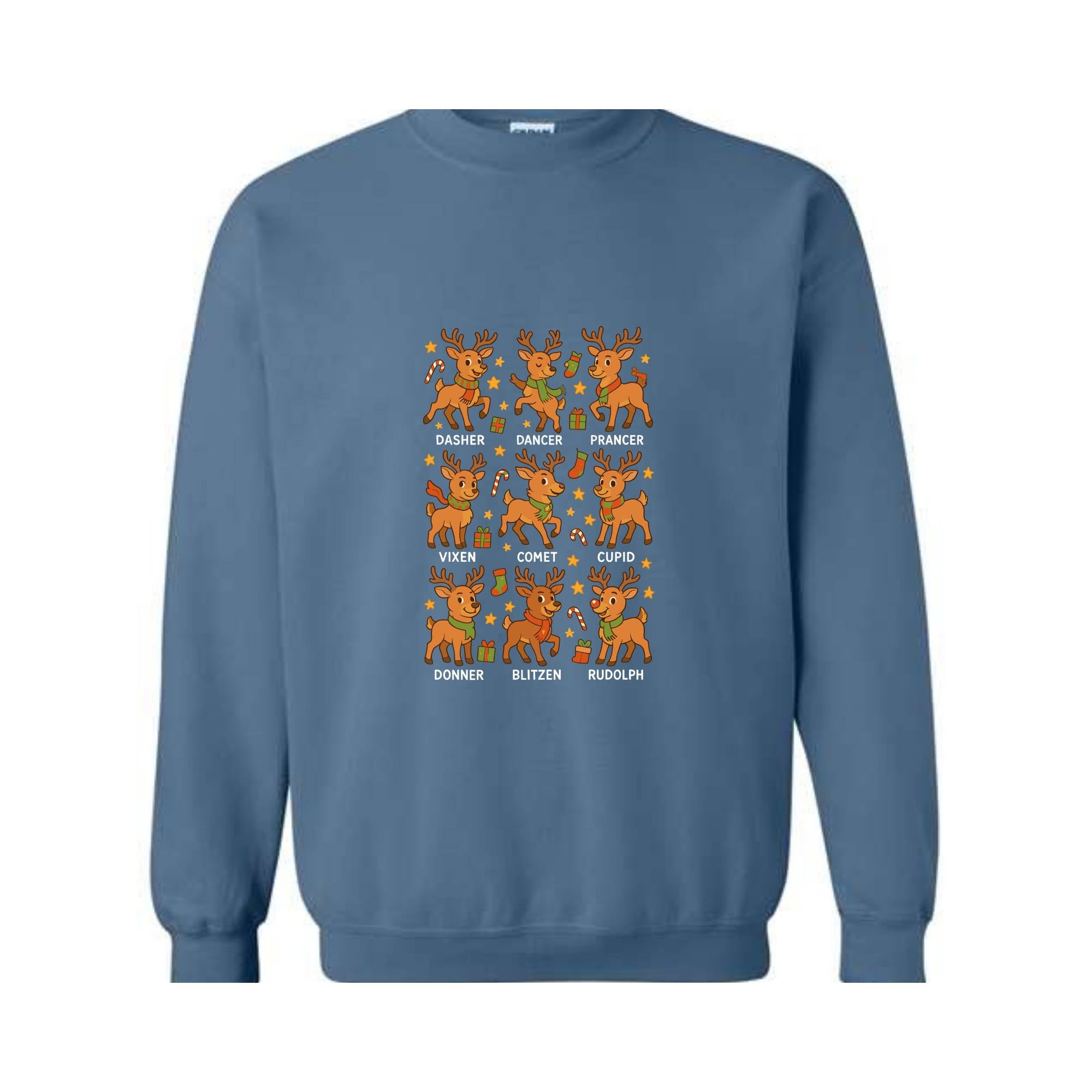 Santa’s Reindeer Sweatshirt, Cute Holiday Reindeer Tee, Christmas Hoodie, Gift For Lovers, Festive Reindeer Hoodie, Mama Hoodie