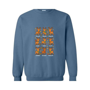 Santa’s Reindeer Sweatshirt, Cute Holiday Reindeer Tee, Christmas Hoodie, Gift For Lovers, Festive Reindeer Hoodie, Mama Hoodie