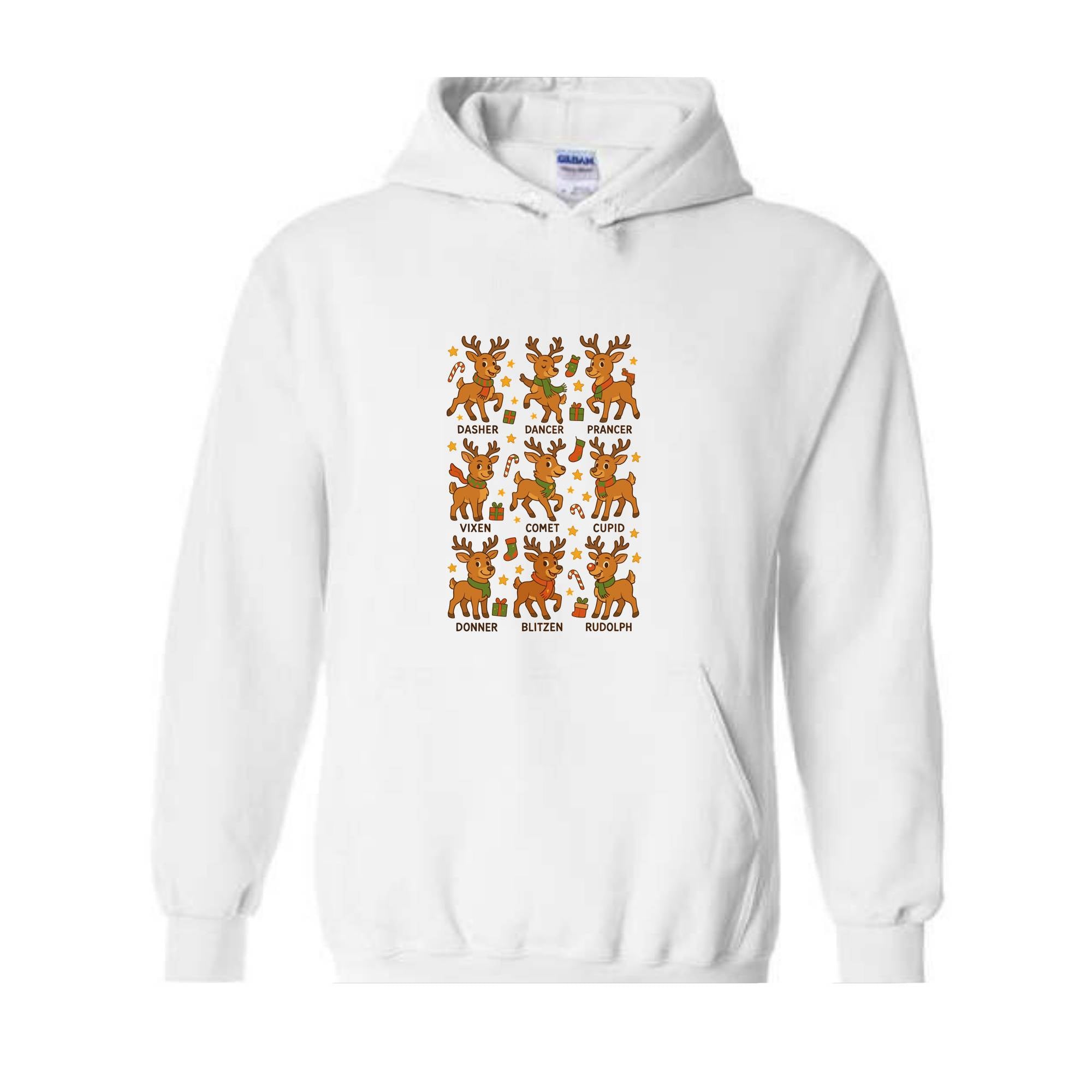 Santa’s Reindeer Sweatshirt, Cute Holiday Reindeer Tee, Christmas Hoodie, Gift For Lovers, Festive Reindeer Hoodie, Mama Hoodie