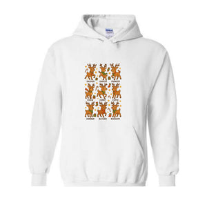 Santa’s Reindeer Sweatshirt, Cute Holiday Reindeer Tee, Christmas Hoodie, Gift For Lovers, Festive Reindeer Hoodie, Mama Hoodie