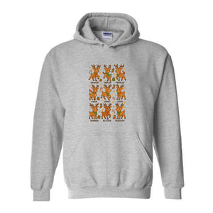 Santa’s Reindeer Sweatshirt, Cute Holiday Reindeer Tee, Christmas Hoodie, Gift For Lovers, Festive Reindeer Hoodie, Mama Hoodie