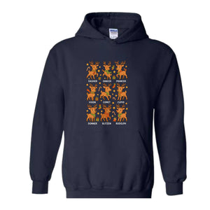 Santa’s Reindeer Sweatshirt, Cute Holiday Reindeer Tee, Christmas Hoodie, Gift For Lovers, Festive Reindeer Hoodie, Mama Hoodie