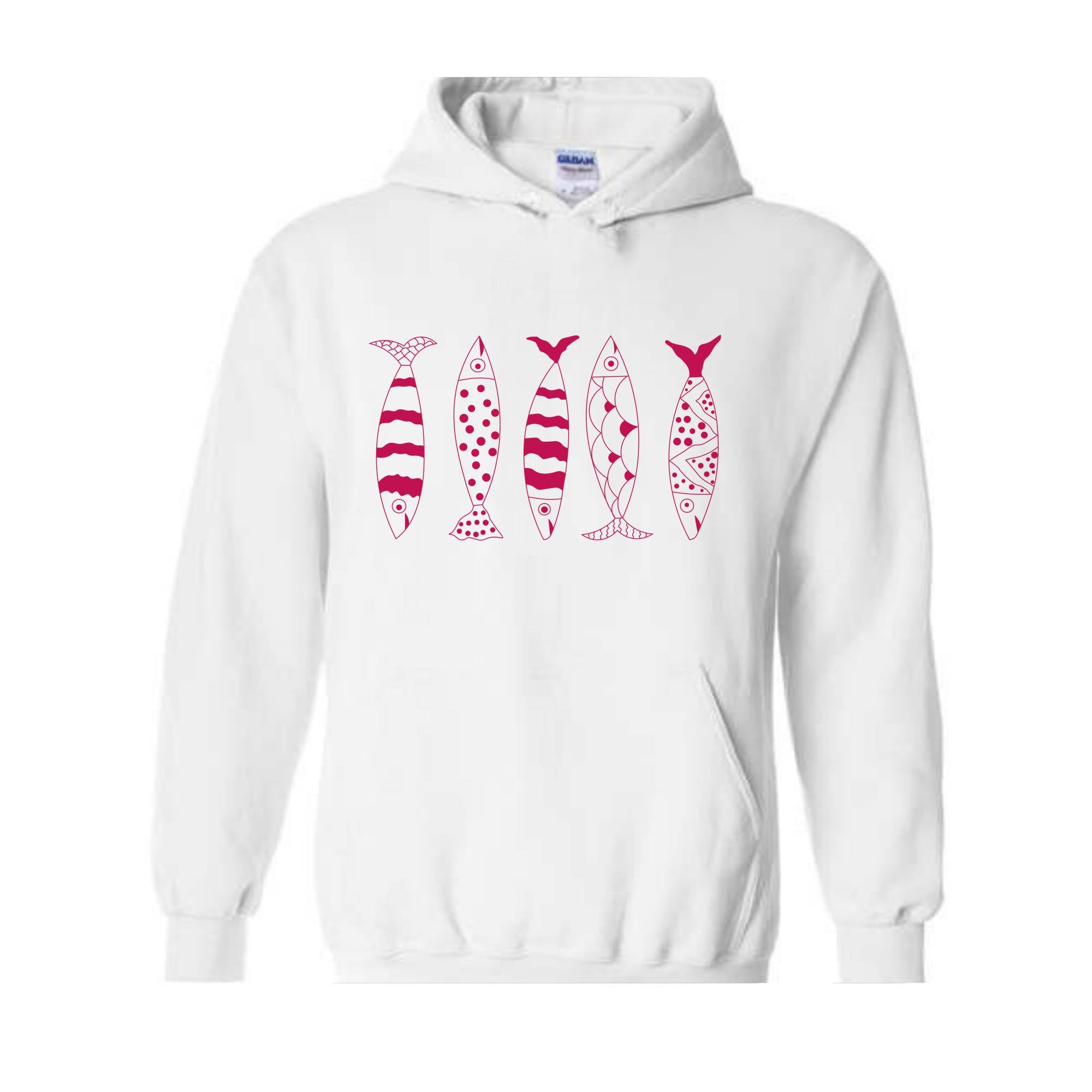 Sardines Hoodie, Ocean Hoodie, Marine Life Sweatshirt, Fisherman Clothing, Fish Sweatshirt, Beachy Sweatshirt, Sardine Lover Hoodie