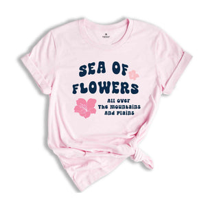 Sea of flowers shirt, Flowers Cute Girl, plant mom shirt, gift for plant moms, botanical tee, floral vibes tee