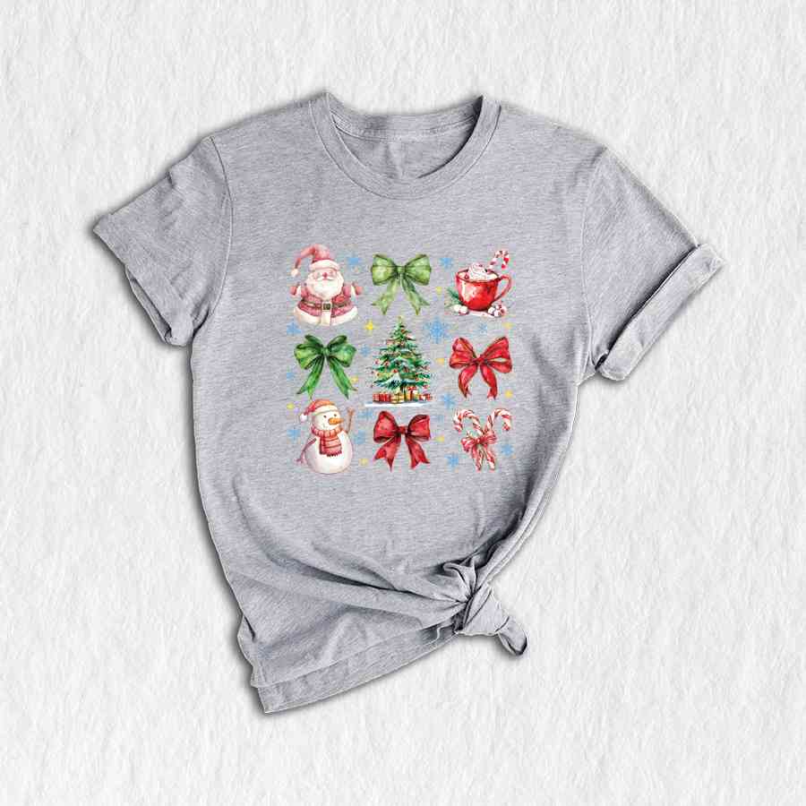 Christmas Coquette Bow Shirt, Christmas Tree Shirt, Christmas Shirt, Gingerbread Cookies Christmas Shirt, Christmas Gift Shirt, Bow Shirt