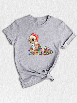 Squirrel Christmas Lights Shirt, Christmas Animal T-Shirt, Xmas Party Shirt, Family Christmas Tee, Christmas Holiday Gifts