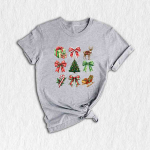 Christmas Coquette Bow Shirt, Christmas Tree Shirt, Candy Cane Shirt, Cute Christmas Shirt, Christmas Gift, Santa Shirt, Xmas Shirt