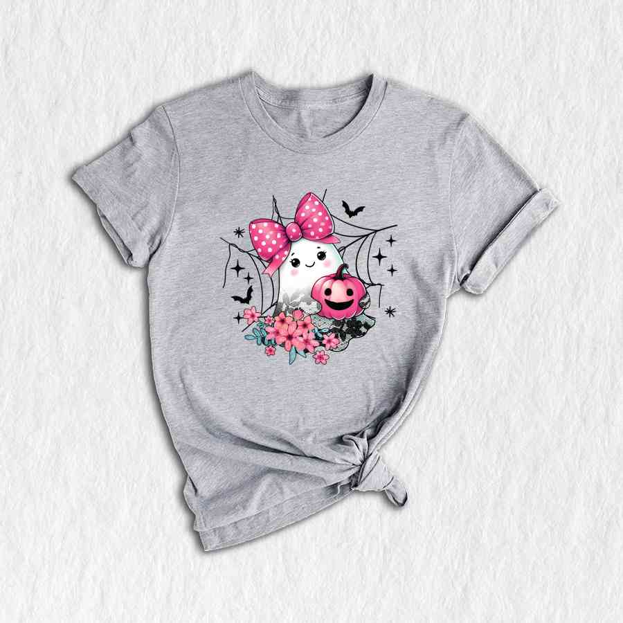 Halloween Lace Ghost Shirt, Ghost Bow Shirt, Coquette Halloween Shirt, Spooky Shirt, Fall Floral Shirt, Ghost Shirt, Halloween Shirt