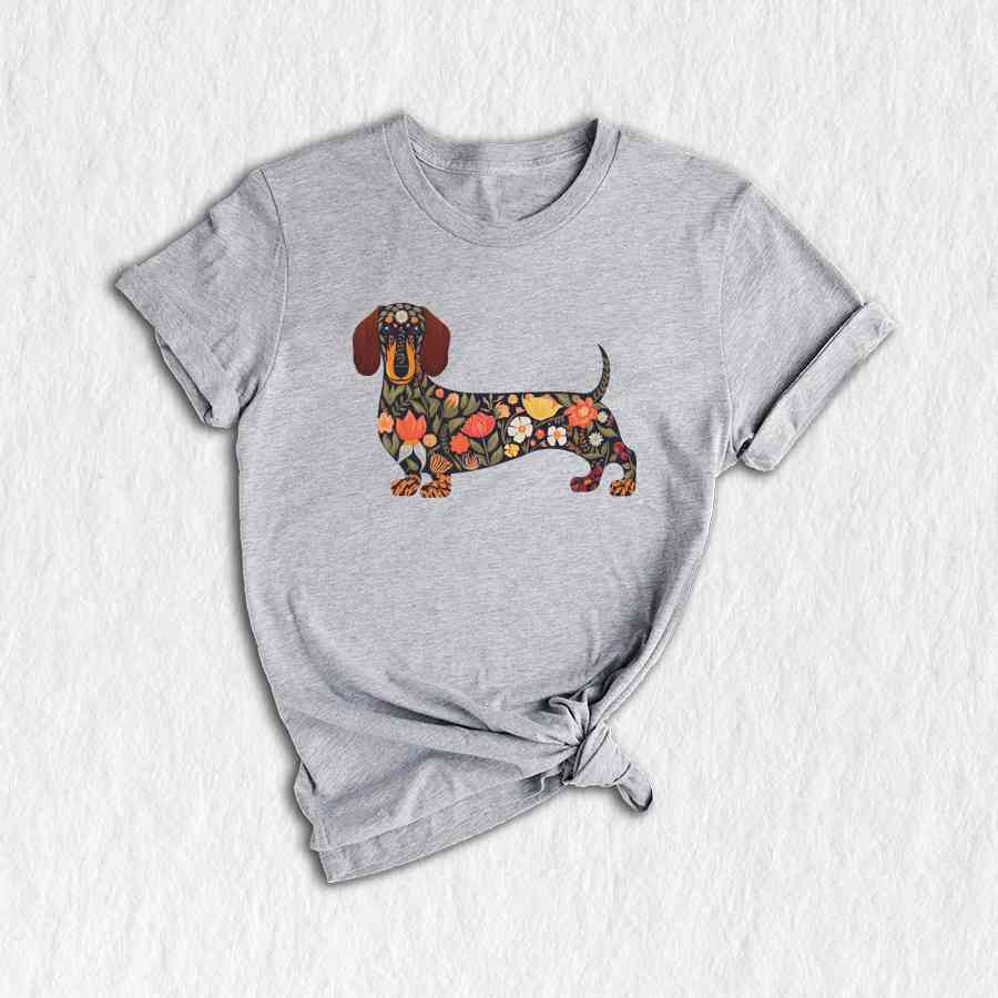 Floral Dachshund Shirt, Cute Dog Shirt, Funny Dog Shirt, Dog Mama Shirt, Dachshund Shirt, Cute Dachshund Shirt, Dachshund Lover Gift