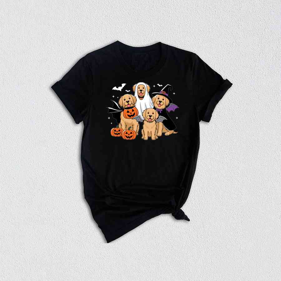 Halloween Dog Shirt, Cute Halloween Shirt, Ghost Dog Shirt, Dog Lover Gift, Dog Halloween Shirt, Golden Mama Shirt