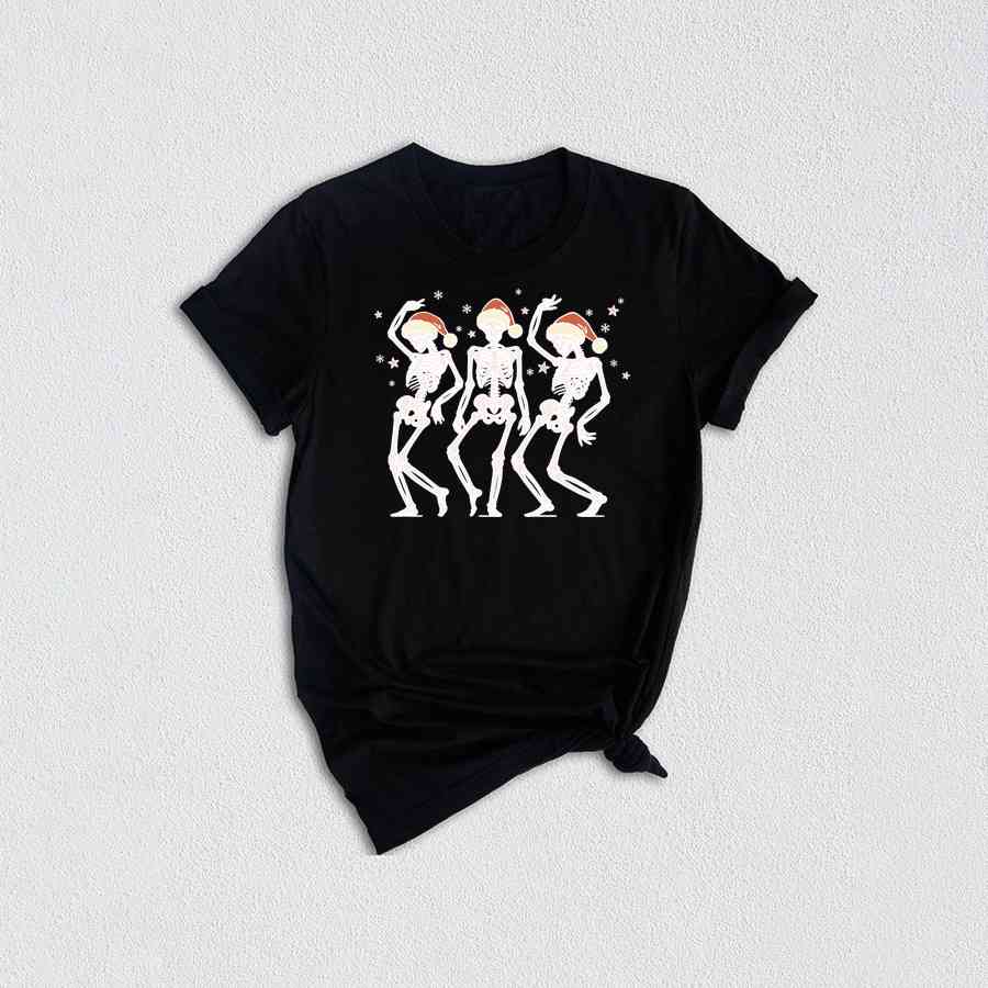 Christmas Dancing Skeletons T-Shirt, Christmas Lights Shirt, Christmas Tee, Holiday Gifts, New Year Shirt