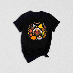 Thanksgiving Doodles Shirt, Pumpkin Leaves Shirt, Turkey Day Shirt, Thanksgiving Shirt, Peace Sign Shirt, Turkey Shirt, Funny Fall Shirt