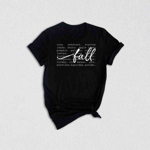 Fall Words Shirt, Fall Shirt, Autumn Shirt, Hello Fall Shirt, Thanksgiving Gift, Women's Fall Tees, Fall Season Shirt