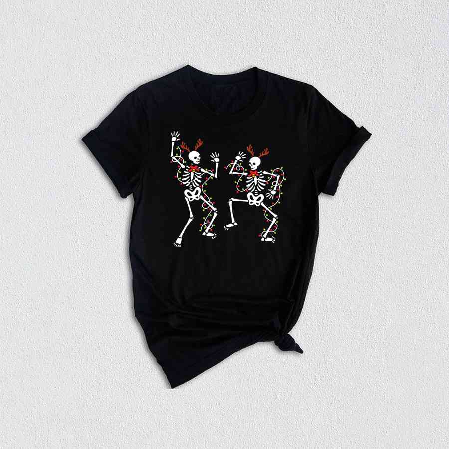 Christmas Dancing Skeleton Shirt, Lights Skeleton Shirt, Dancing Santa Shirt, Funny Christmas Shirt, Christmas Gift, Christmas Spirit Shirt