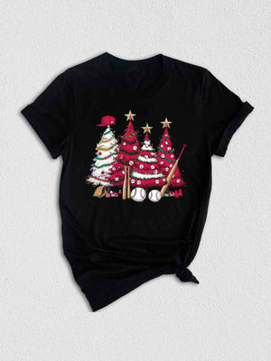 Baseball Xmas Trees Tee, Baseball Lover Gift, Christmas Tree Shirt, Baseball Christmas Trees, Baseball Tree T-shirt, Boy Christmas Shirt