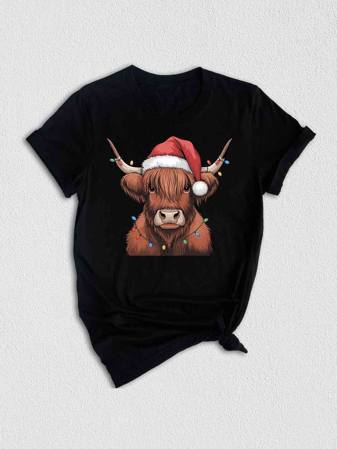 Christmas Cow Shirt, Cow Lights Shirt, Cute Cow Shirt, Cow Lover Shirt, Funny Christmas Shirt, Highland Cow Shirt, Farm Shirt