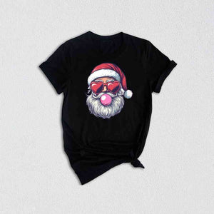 Retro Santa Blowing Bubble Shirt, Santa Claus Shirt, Santa Face Shirt, Funny Christmas Shirt, Cute Christmas Shirt, Holiday Season Shirt